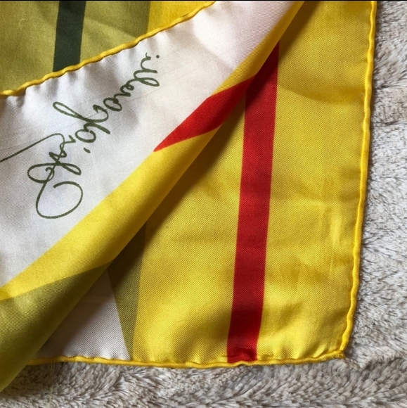 Vintage Schiaparelli silk scarf hand-rolled